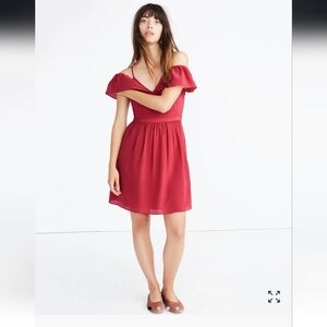 Madewell Silk Cold Shoulder Dress